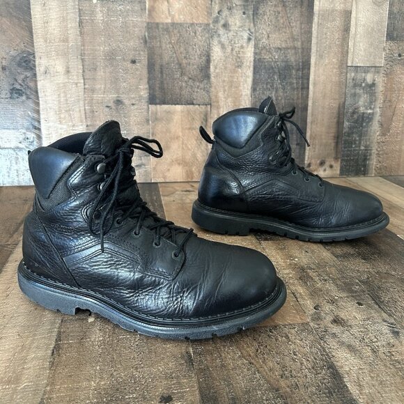 Red Wing 923 Black Plain Toe Lace Up Work Boots Mens 10.5 EE - Picture 11 of 12
